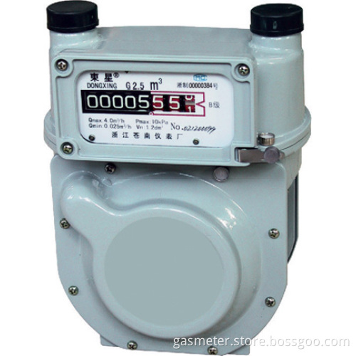 domestic mechanical gas meter with aluminum case